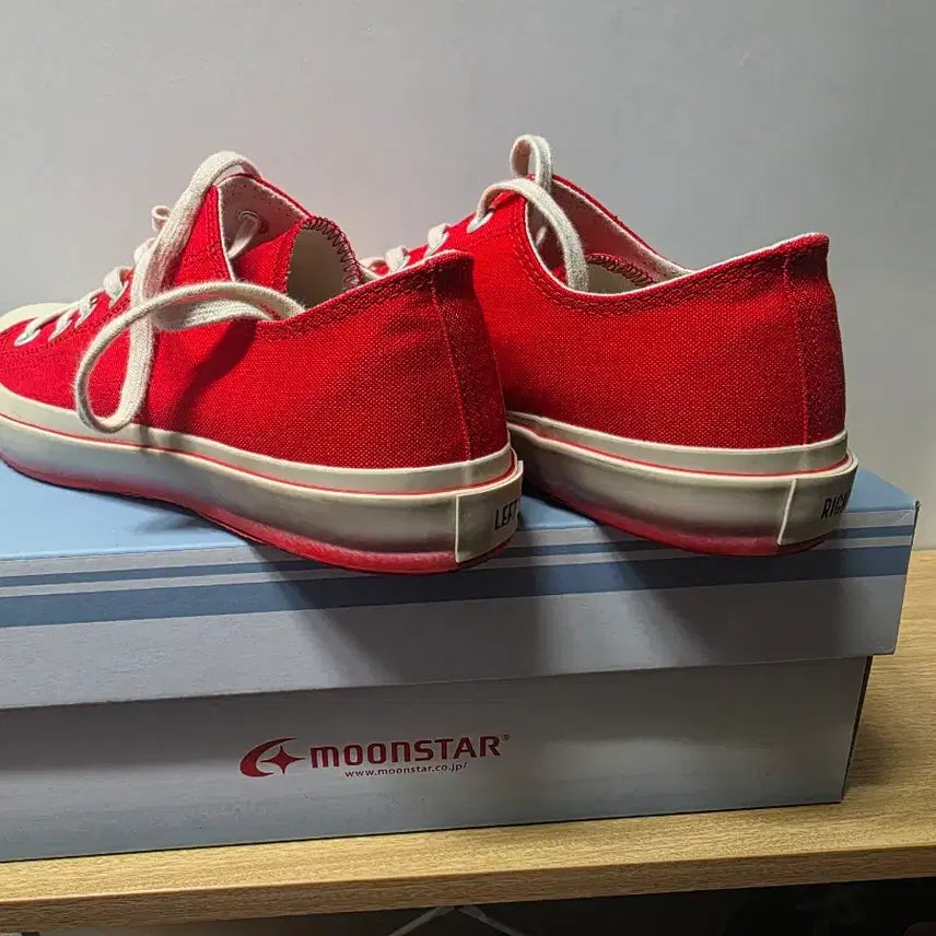 [BUNJANG] Moonstar x Birthday Suit Low Basket Red Sneakers / 문스타 x 벌스데이수트 로우 바스켓 레드 스니커즈