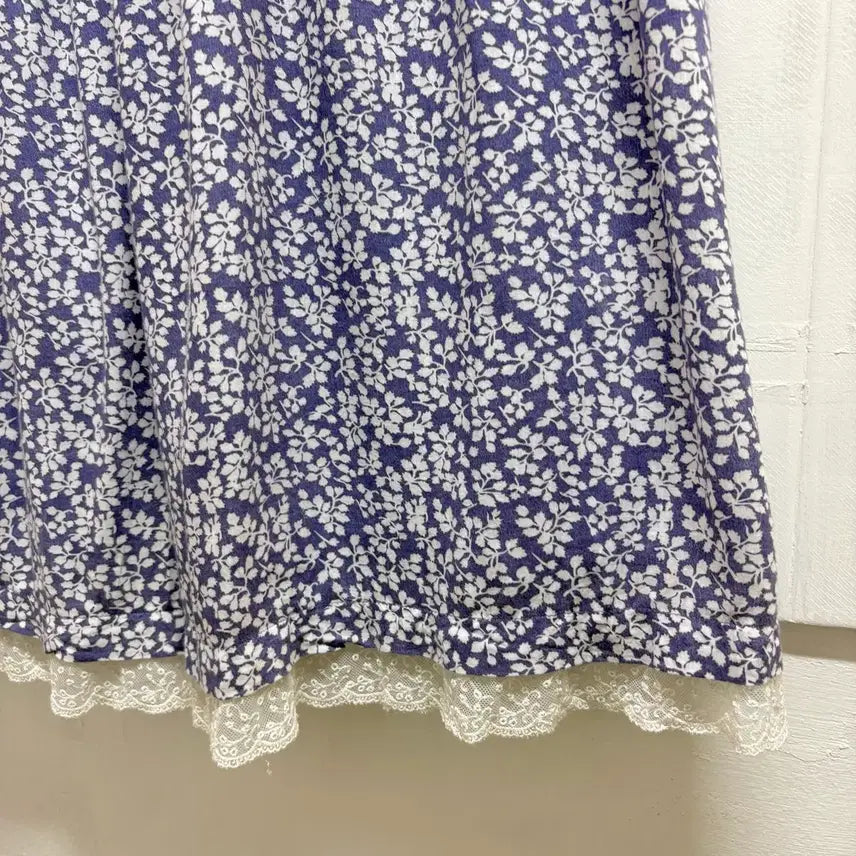 [BUNJANG] Flower Cotton Reversible Lace Long Skirt / 플라워 코튼 리버서블 레이스 롱 스커트