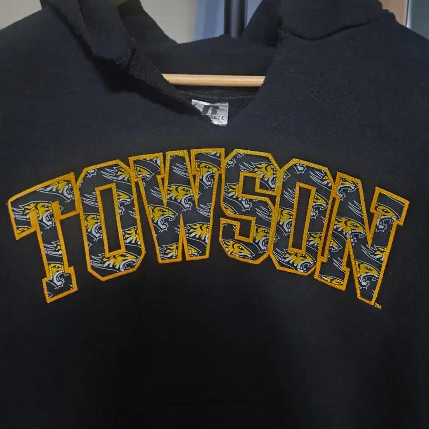 [BUNJANG] Russell Athletic Towson Big Logo Hoodie L / 러셀 애슬레틱 Towson 빅로고 후드티 L 박시핏
