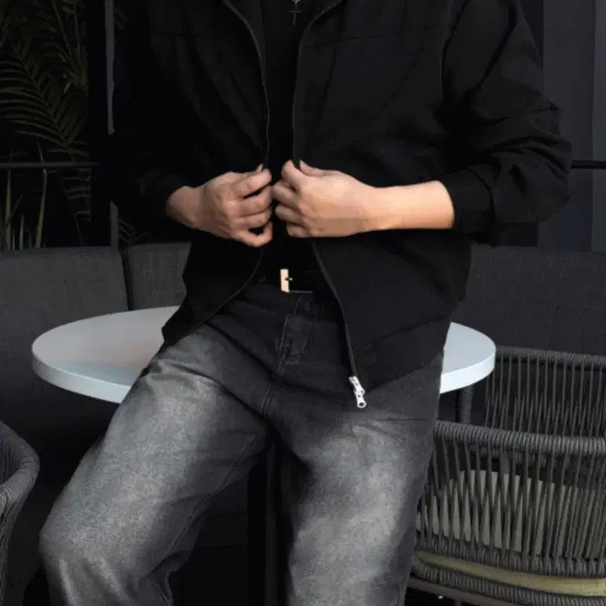 [BUNJANG] Black Washed Denim Jacket / 블랙 워싱 데님 자켓