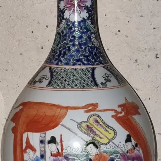 [BUNJANG] Kangxi Period Famille Rose Figure Large Vase / 강희년제 분채 영인문 대형담병 높이44 지름22 중국도자기 고도자 골통품