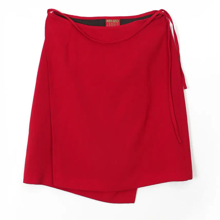 [BUNJANG] Kenzo Red Wrap Midi Skirt / 겐조 Kenzo 레드 랩 미디 스커트