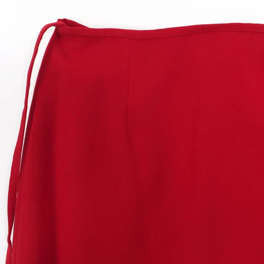 [BUNJANG] Kenzo Red Wrap Midi Skirt / 겐조 Kenzo 레드 랩 미디 스커트