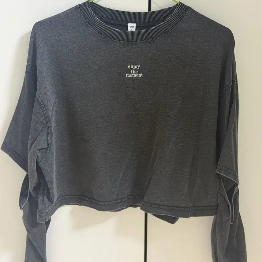 [BUNJANG] GU Vintage Wash Sweatshirt T-Shirt L / GU 빈티지 워싱 맨투맨 티셔츠 L