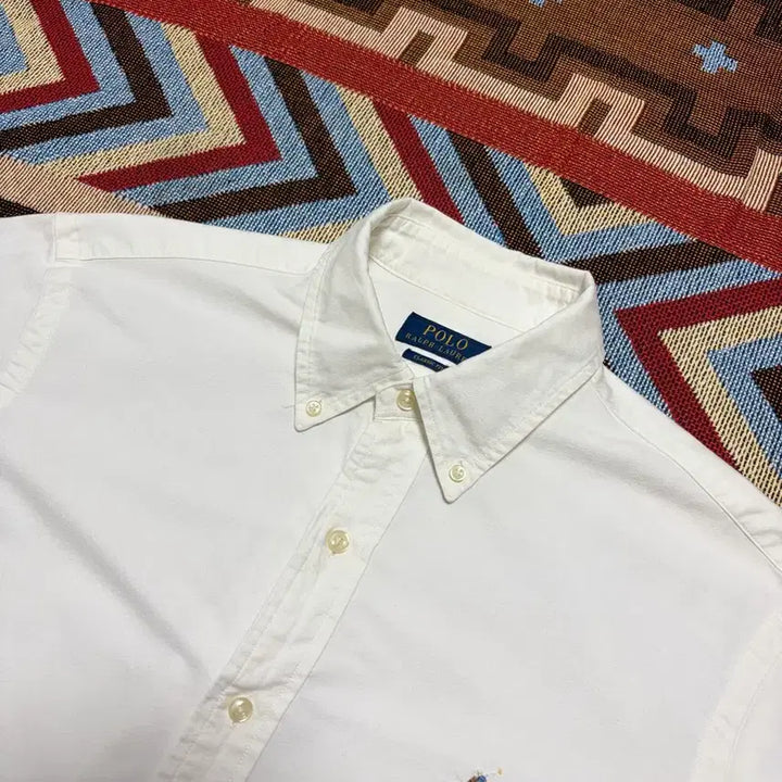 [BUNJANG] Polo Ralph Lauren Classic Fit Oxford Shirt White / M) 신형 큐알탭 폴로 랄프로렌 클래식핏 옥스포드 셔츠 흰색