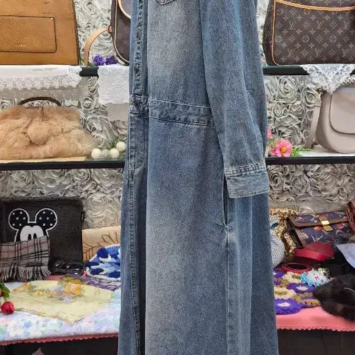 [BUNJANG] MILI MILI 100% Cotton Denim Maxi Long Dress (Size 77) / MILI MILI 면 100% 데님 맥시 롱원피스 (77)