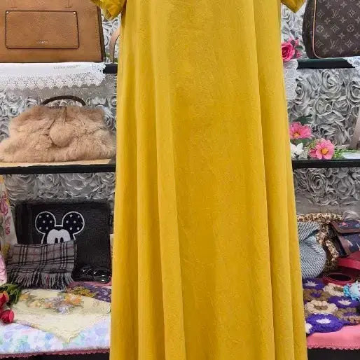 [BUNJANG] CLASSICAL ELF 100% Cotton Crinkled Long Dress / CLASSICAL ELF 면 100% 바스락 롱원피스 (66 77)