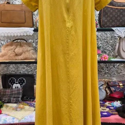 [BUNJANG] CLASSICAL ELF 100% Cotton Crinkled Long Dress / CLASSICAL ELF 면 100% 바스락 롱원피스 (66 77)
