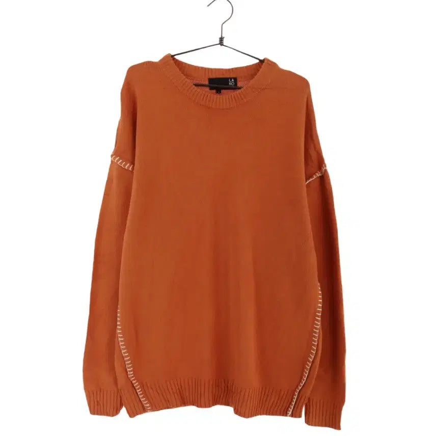 [BUNJANG] Vintage Orange Stitch Knit / 빈티지 오렌지 주황 스티치 니트 괴짜 차일드매거진 미라이클립