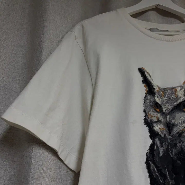 [BUNJANG] Solid Homme Owl Embroidery Short Sleeve T-Shirt / 솔리드옴므 부엉이 자수 반팔 티셔츠 110
