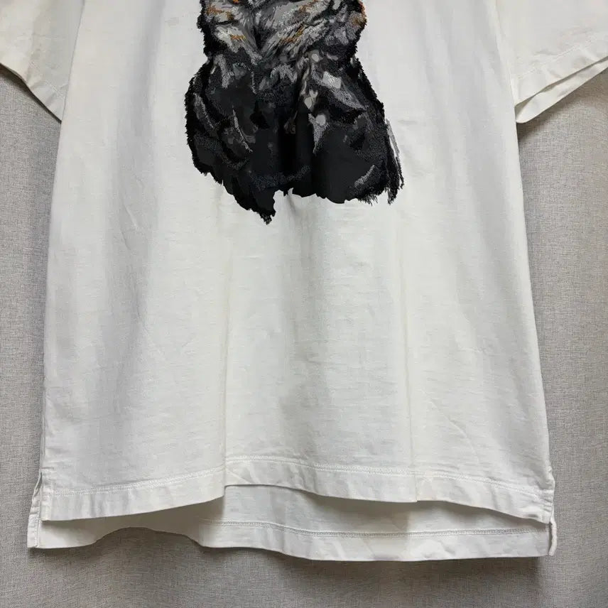 [BUNJANG] Solid Homme Owl Embroidery Short Sleeve T-Shirt / 솔리드옴므 부엉이 자수 반팔 티셔츠 110