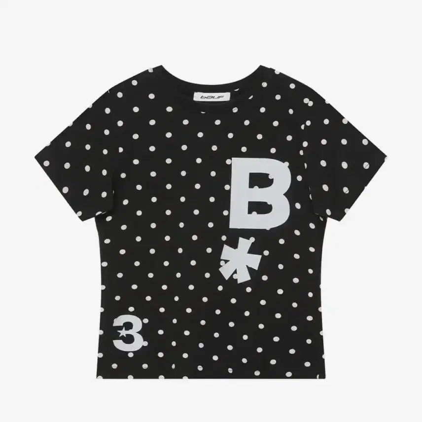 [BUNJANG] BAUF B Logo Slim Fit T-Shirt [Dot Black] / 바우프 BAUF B logo 슬림핏 티셔츠 [도트 블랙]