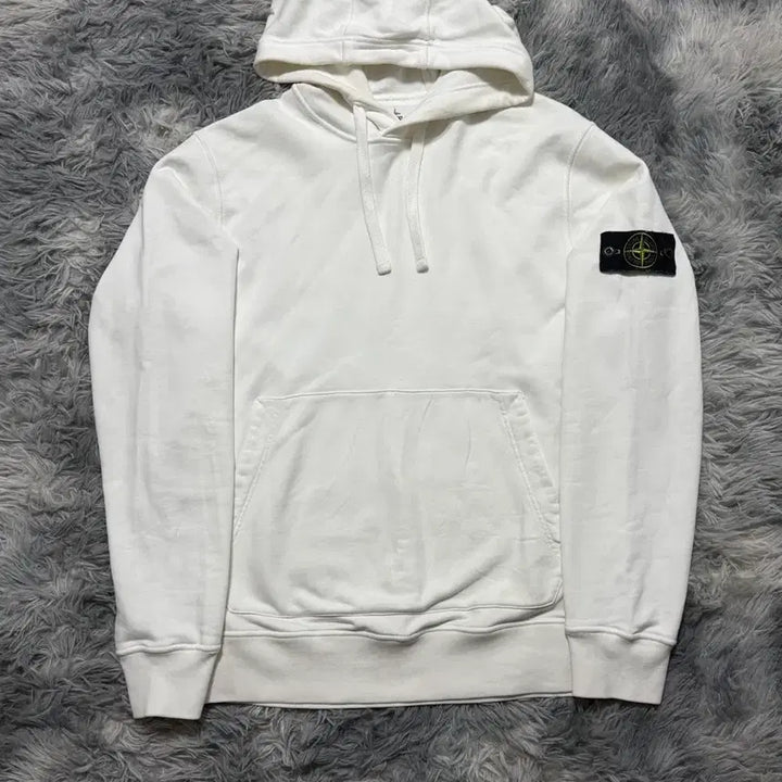 [BUNJANG] Stone Island Hoodie White Size L / 스톤아일랜드 후드티 화이트 {size L}