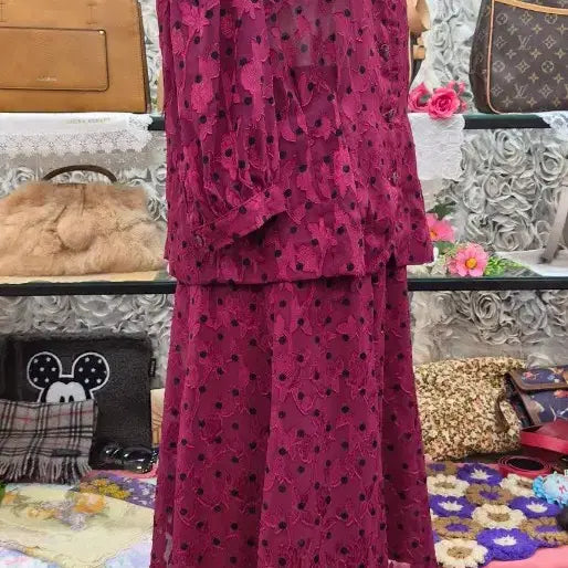 [BUNJANG] Custom Chiffon Two-Piece Set / 맞춤 쉬폰 투피스 (66 77)