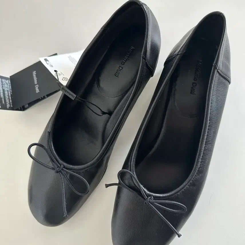 [BUNJANG] Massimo Dutti Black Leather Flat Shoes Size 240 (37) / 마시모뚜띠 검정 플랫슈즈 240(37)정사이즈 완전새제품 택제거X