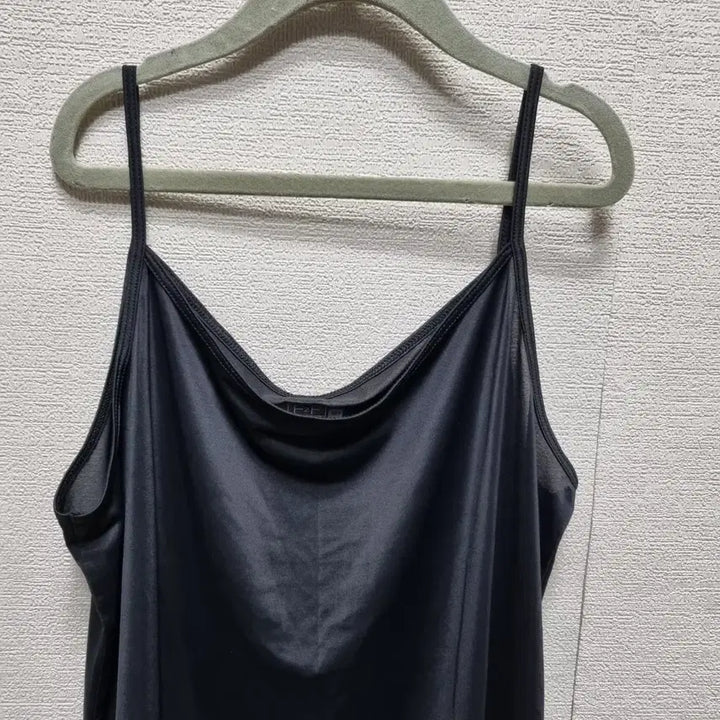 [BUNJANG] Black Silk Slip Camisole Tank Top / 바444 슬립 캐미솔 나시