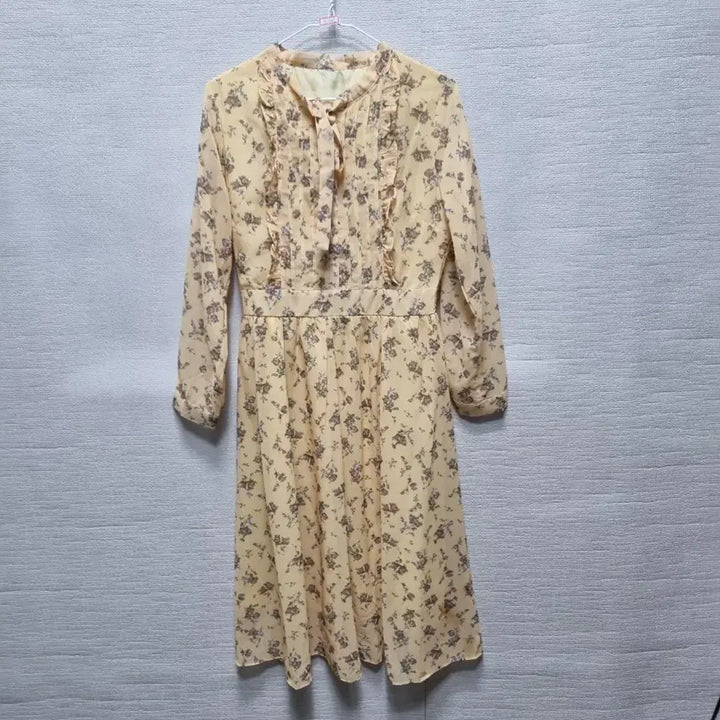 [BUNJANG] Pastel Floral Long Dress / 바445 긴팔 롱 원피스