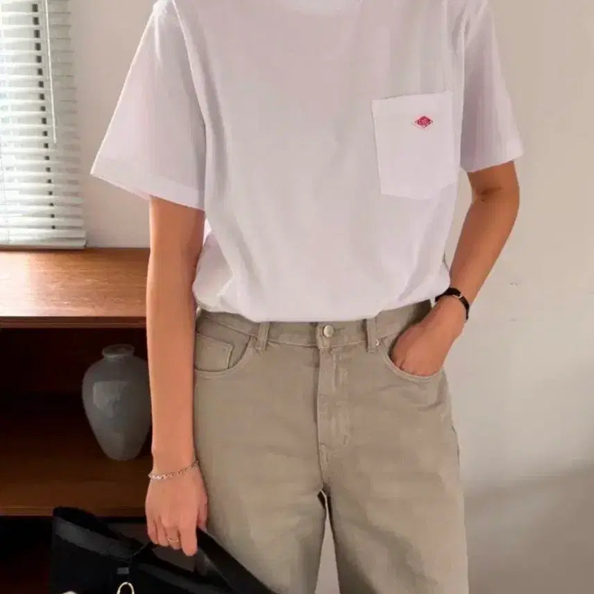 [BUNJANG] DANTON Pocket Short Sleeve T-Shirt / DANTON 단톤 포켓 반팔티 화이트/블랙/차콜