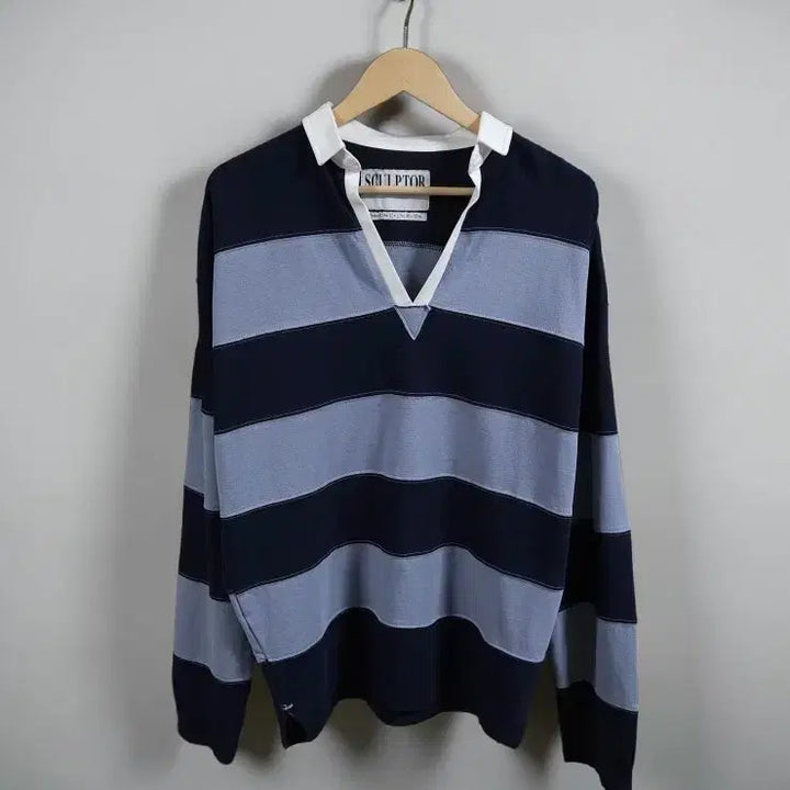 [BUNJANG] SCULPTOR Rugby Stripe Rugby T-Shirt / SCULPTOR 스컬프터 럭비 스트라이프 럭비티셔츠 4계절