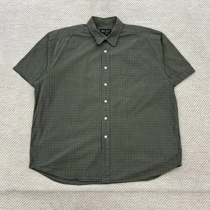 [BUNJANG] Eddie Bauer Check Half Shirt / 에디바우어 체크 하프 셔츠 r3652