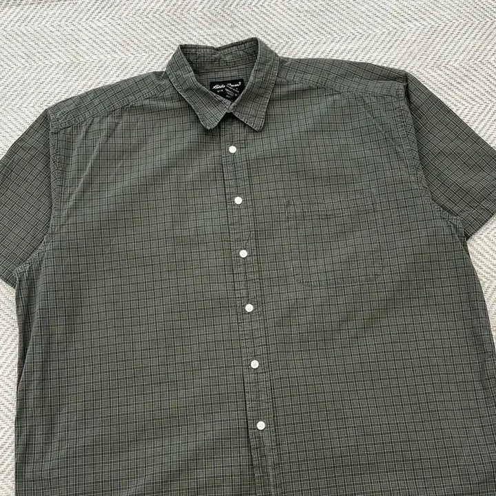 [BUNJANG] Eddie Bauer Check Half Shirt / 에디바우어 체크 하프 셔츠 r3652