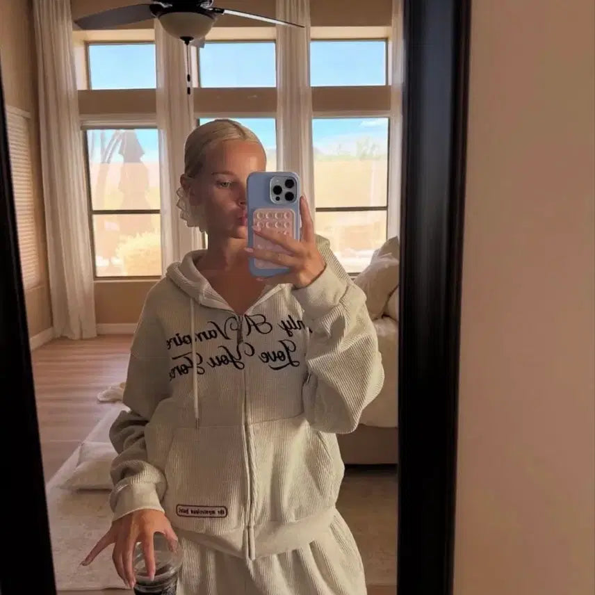 [BUNJANG] The Mysterious Hotel Waffle Zip-Up (as worn by Iriht) / 더미스테리어스호텔 와플 집업 (아일릿 착용)