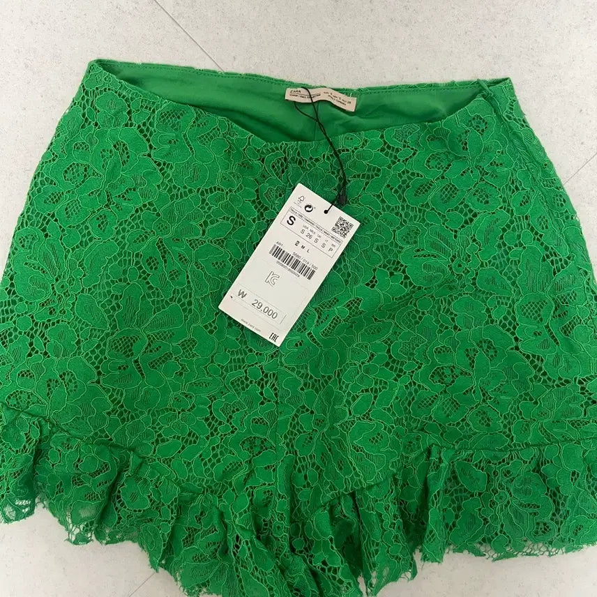 [BUNJANG] Zara Lace Frill Shorts / (택달린 새상품) 자라 zara 레이스 프릴 쇼츠 반바지 S