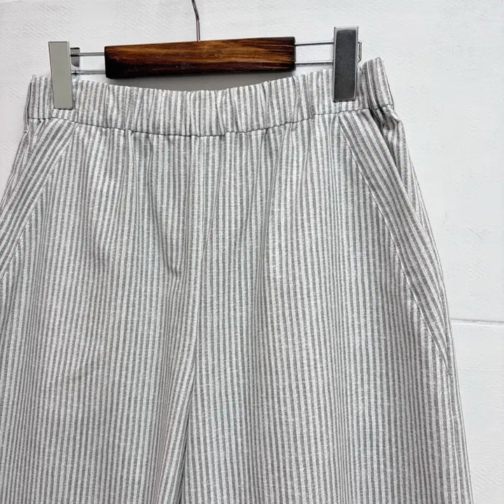 [BUNJANG] Wellbeing Stripe Wide Pants (Japan) / Wellbeing 스트라이프 와이드 팬츠 JPN