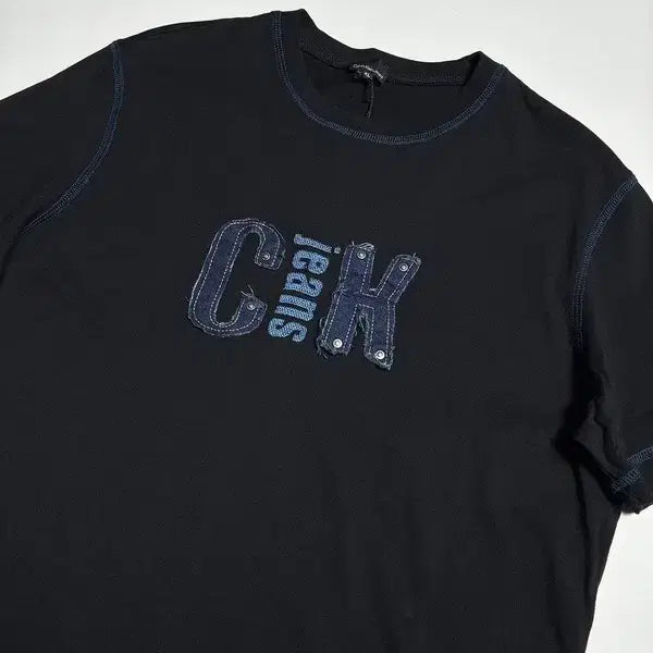 [BUNJANG] Calvin Klein Jeans 00s Denim Patch Logo T-Shirt XL / 캘빈클라인 진 00&