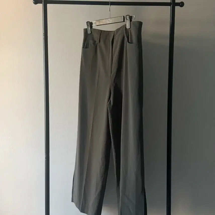 [BUNJANG] Nonniere Wide Slacks (M, Grey) / 노니에르 nonniere 와이드 슬랙스 M 그레이