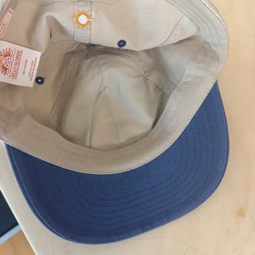 [BUNJANG] Hello Sunrise 6 Panel Cap (Ivory/Vintage Blue) / 헬로선라이즈 볼캡 모자 아이보리/블루