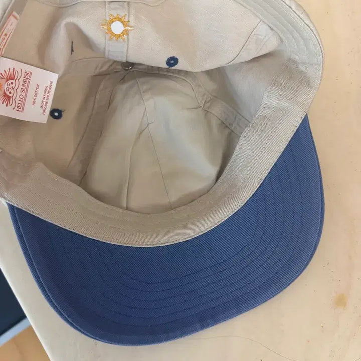 [BUNJANG] Hello Sunrise 6 Panel Cap (Ivory/Vintage Blue) / 헬로선라이즈 볼캡 모자 아이보리/블루