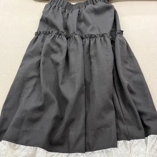 [BUNJANG] Ribbon Point Layered Long Dress / 에이블리 리본 포인트 레이어드 롱원피스 모리걸