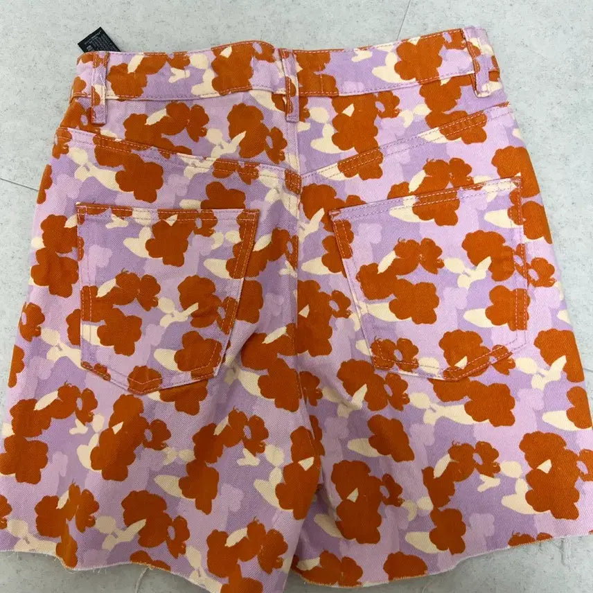[BUNJANG] ZARA Flower Pattern Denim Shorts / ZARA 자라 플라워 패턴 데님 숏팬츠 EUR34