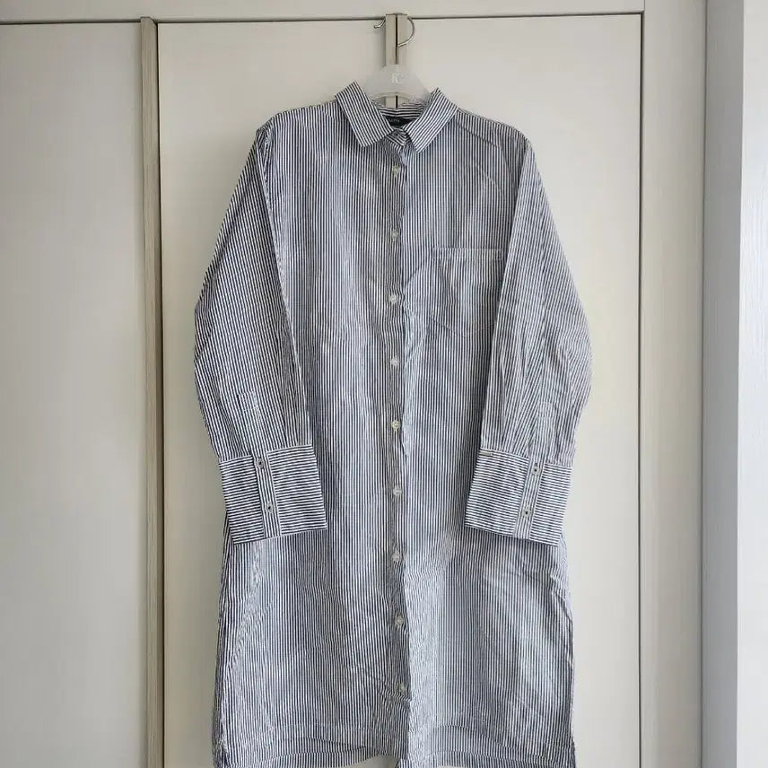[BUNJANG] Hazzys Striped Long Shirt Dress / 헤지스 스트라이프 롱 셔츠 원피스
