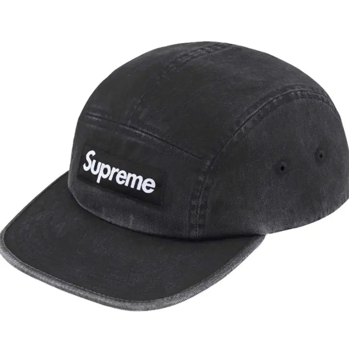 [BUNJANG] Supreme Washed Chino Twill Camp Cap Black SS25 / 슈프림 워시드 치노 트윌 캠프캡 블랙 - 25SS