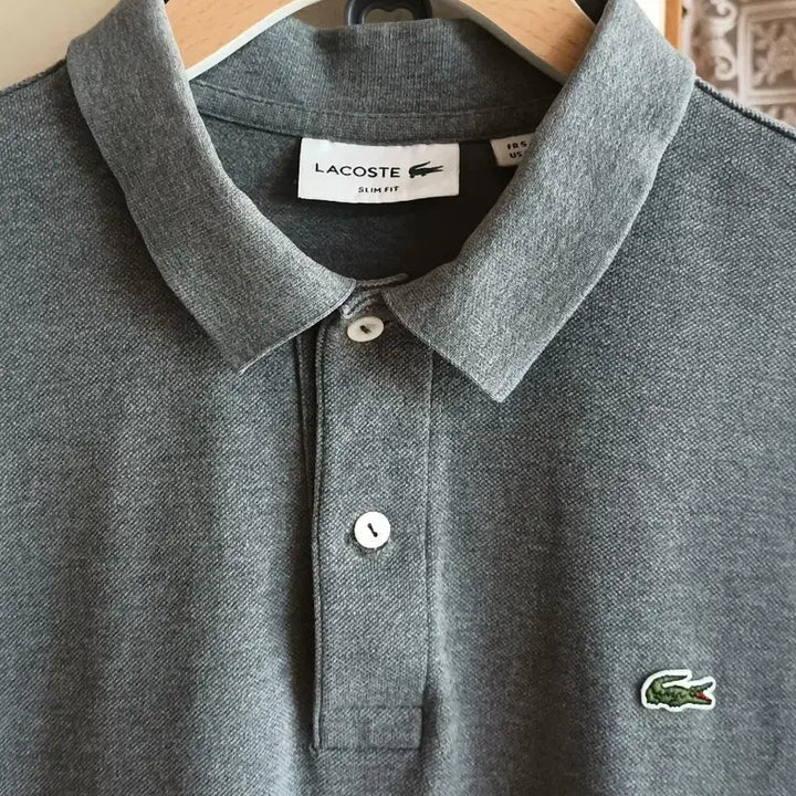 [BUNJANG] Lacoste Gray Short-Sleeve Polo Shirt Size 105 / 라코스테 그레이 반팔 폴로티105