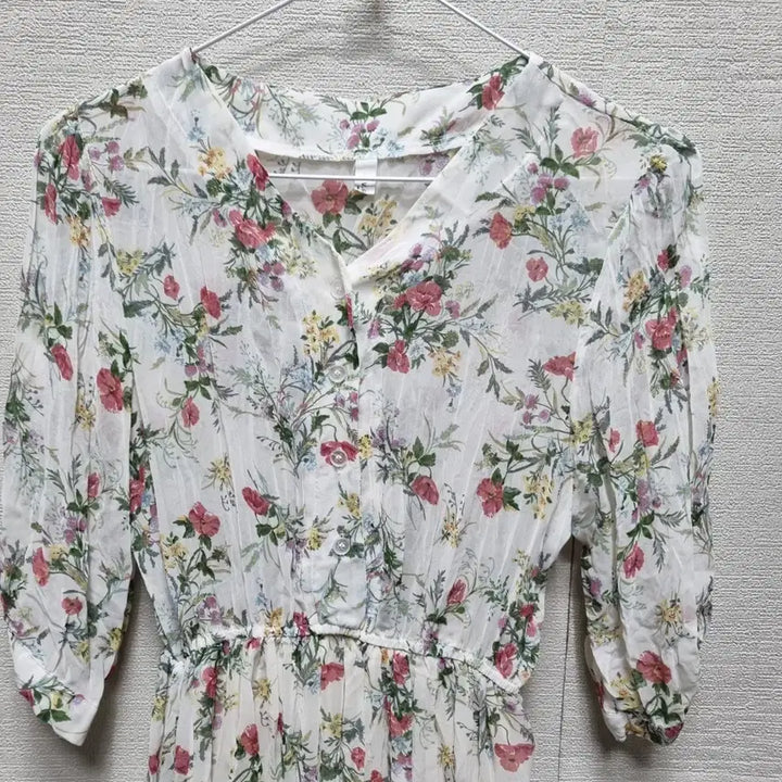 [BUNJANG] Chiffon Floral Print Long Dress / 바450 쉬폰 롱 원피스