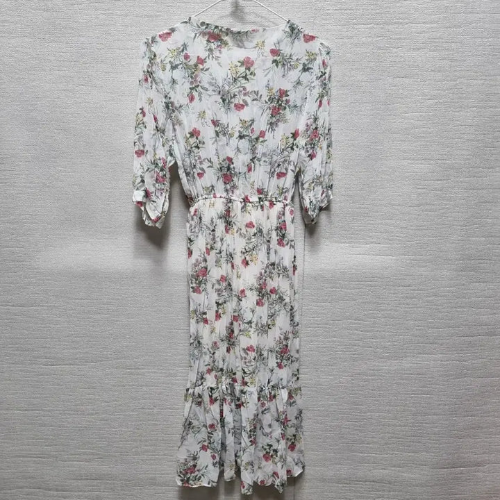 [BUNJANG] Chiffon Floral Print Long Dress / 바450 쉬폰 롱 원피스