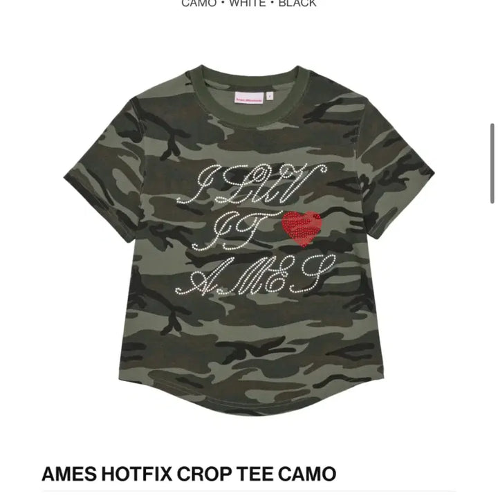 [BUNJANG] Ames Camo Crop Short-Sleeve T-Shirt / 아메스 카모 크롭 반팔티