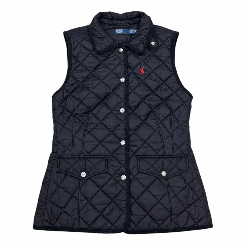 [BUNJANG] Polo Ralph Lauren Quilted Vest Black M / 폴로 랄프로렌 QR 여성 퀄팅 베스트 조끼 블랙 M