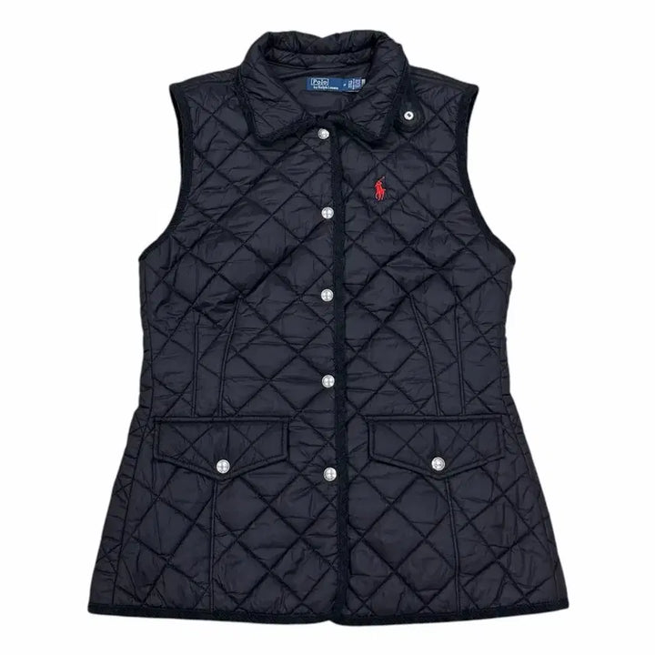 [BUNJANG] Polo Ralph Lauren Quilted Vest Black M / 폴로 랄프로렌 QR 여성 퀄팅 베스트 조끼 블랙 M
