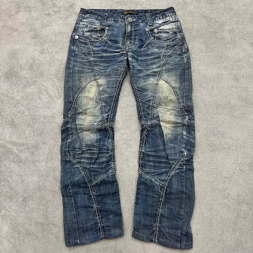 [BUNJANG] Vintage Washed Stitch Denim Pants / 32 빈티지 워싱 스티치 데님 팬츠