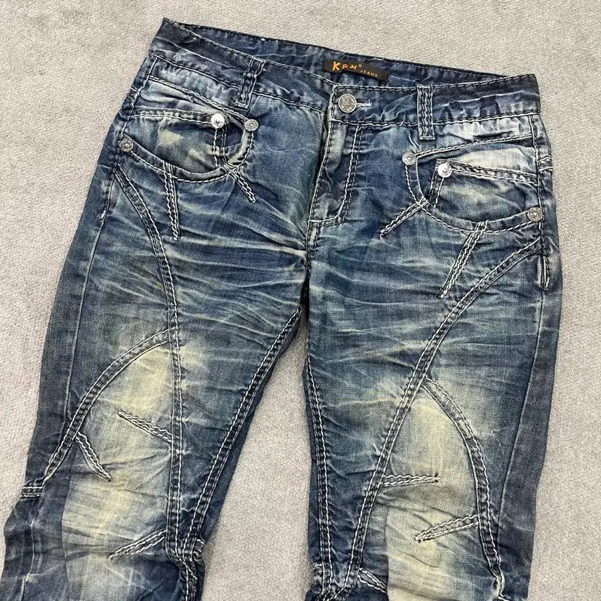 [BUNJANG] Vintage Washed Stitch Denim Pants / 32 빈티지 워싱 스티치 데님 팬츠