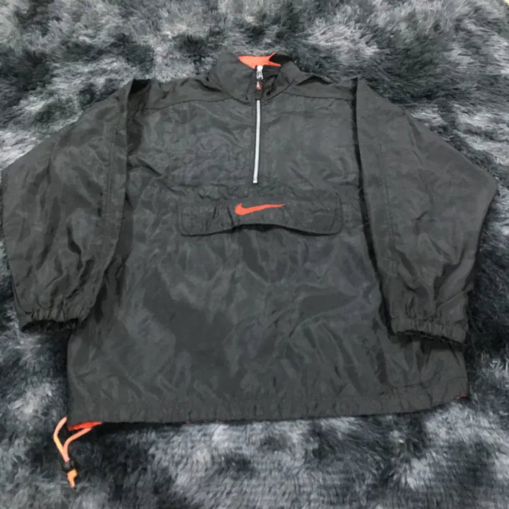 [BUNJANG] TUTTI Vintage Nike Anorak Half-Zip Old School Black / 투티/A7 나이키 아노락 반집업 올드스쿨 블랙