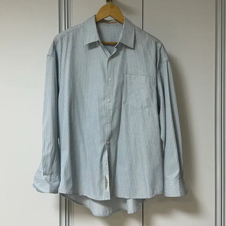 [BUNJANG] Bittercells Wind Stripe Shirt Blue / 비터셀즈 윈드 스트라이프 셔츠 블루