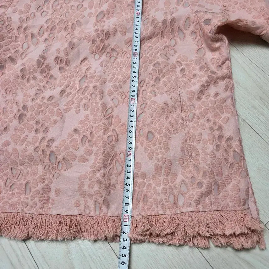 [BUNJANG] Catherine Malandrino Punching Lace Short Sleeve Blouse / 캐서린 말란드리노 펀칭 레이스 핑크 반팔 블라우스