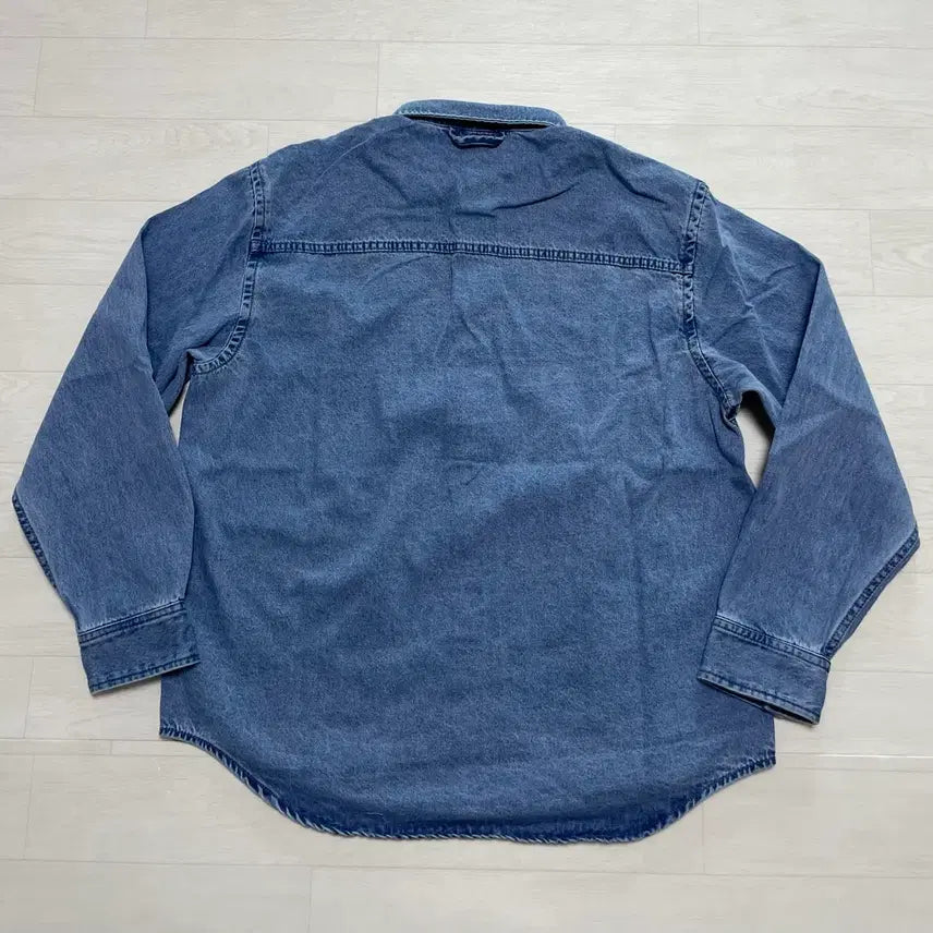 [BUNJANG] Plac X Pepperu Denim Shirt Mid Blue L / 플랙 X 페퍼유 데님셔츠 미드블루 L사이즈