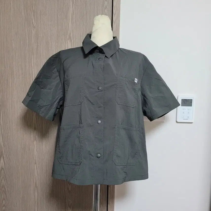 [BUNJANG] Mark M Nylon Blend Short Sleeve Pocket Shirt / 마크엠 바스락 반팔 포켓 셔츠