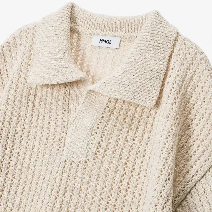 [BUNJANG] MMGL Knit Collar T-Shirt Size 2 / [2] 엠엠지엘 MMGL 니트 카라티